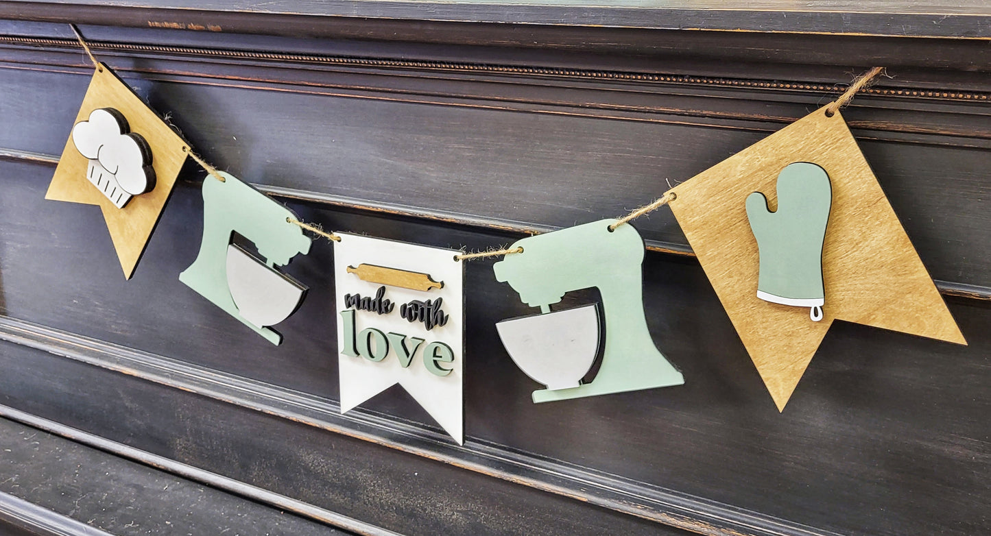 Made with Love Kitchen Banner | Kitchen Decor | Mantel Decor | Wooden Banner