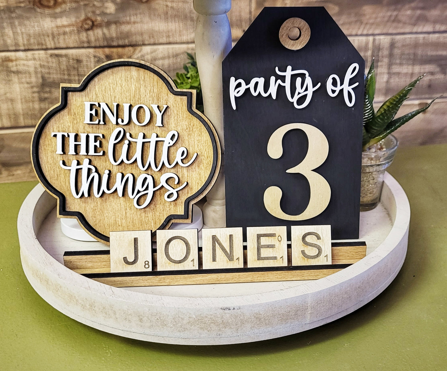 Family Tiered Tray Decor Mini Signs | Tiered Tray Decor | Tiered Tray Decor Bundle | Tiered Tray Signs | Tier Tray DIY Kit