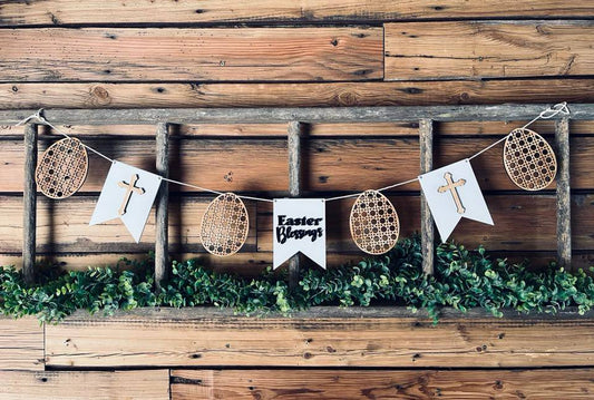 Easter Christian Banner | Easter Decor | Mantel Decor | Wooden Banner