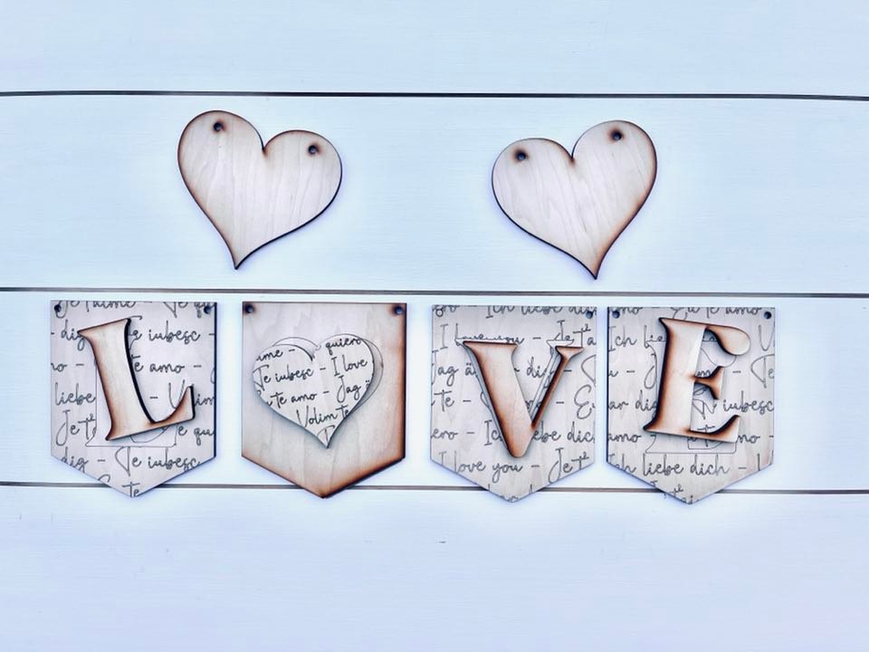 Valentine's Day Banner | Valentine's Day Decor | Mantel Decor | Wooden Banner