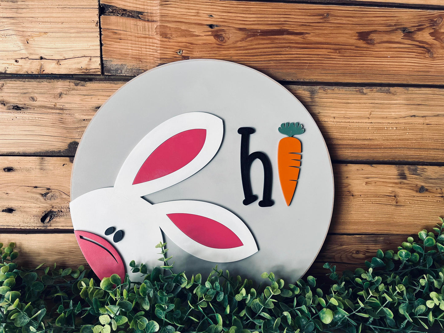 Easter Bunny DIY Sign Kit | DIY Paint Party Set | Spring Round Door Hanger Sign