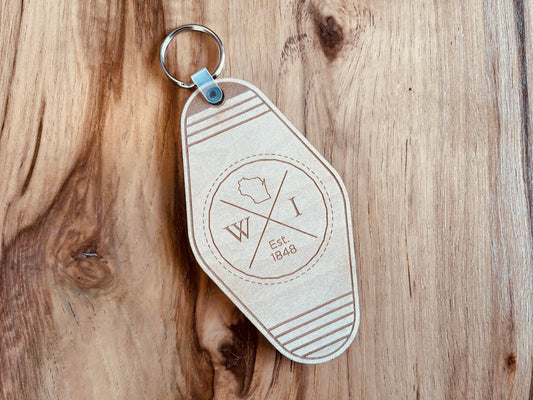 Wisconsin Est. 1848 Motel Key Keychain