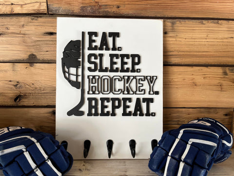 Hockey Sports Medal Display | Eat Sleep Hockey Repeat | Sports Medal Hanger
