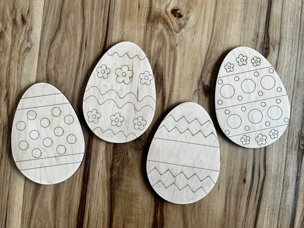 DIY Easter Egg Wood Cutout Paint Kit | Easter Basket Gift Paint Kit | Kids Paint Kit