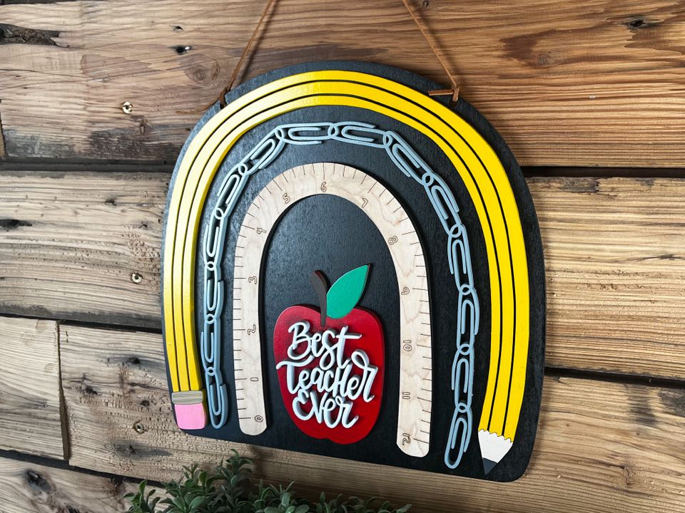 Best Teacher Ever Teacher Gifts | Teacher Rainbow Sign | Teacher Gifts Thank You | Teacher Appreciation Gift | Teacher Gifts Personalized Sign