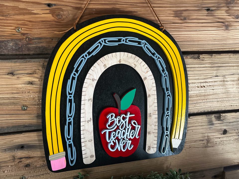 Best Teacher Ever Teacher Gifts | Teacher Rainbow Sign | Teacher Gifts Thank You | Teacher Appreciation Gift | Teacher Gifts Personalized Sign