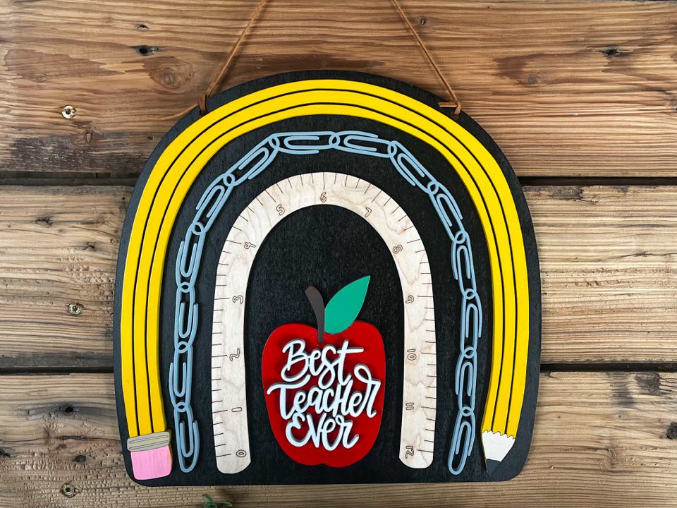 Best Teacher Ever Teacher Gifts | Teacher Rainbow Sign | Teacher Gifts Thank You | Teacher Appreciation Gift | Teacher Gifts Personalized Sign