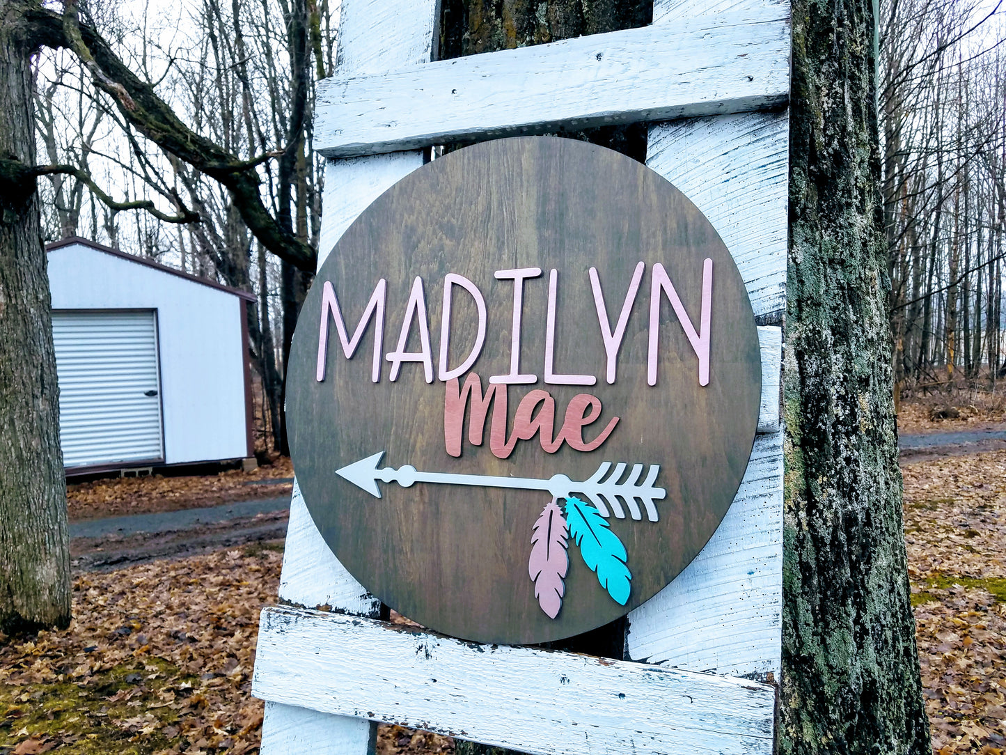 Personalized 3D Cutout Nursery Decor Sign with Child's Name and Arrow