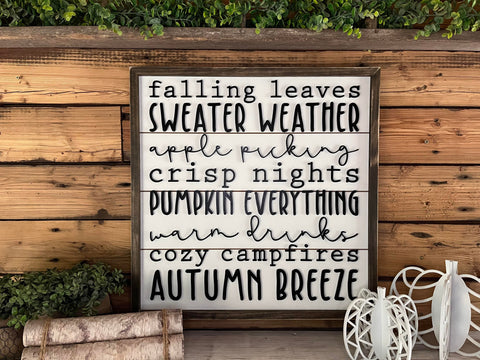 Fall Decor | Fall Decor for Front Porch | Fall Signs for Home | Fall Signs Wooden | Fall Signs Decor | Autumn Decor | Fall Subway Art