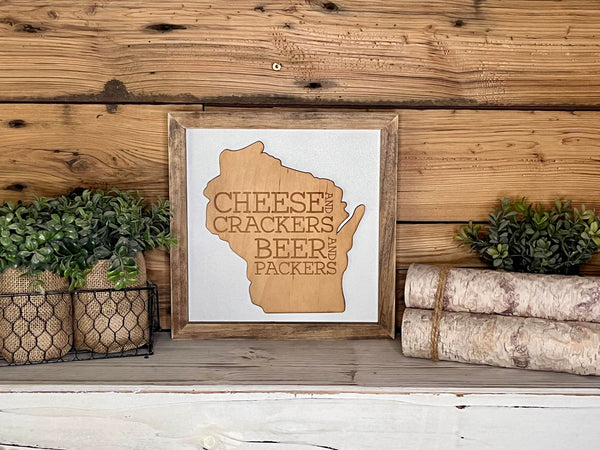 Wisconsin Art | Wisconsin Packers Sign | Wisconsin Home Decor | Wisconsin Gifts