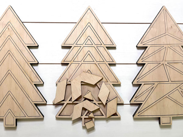 DIY Christmas Tree Mosaic Wood Cutout Paint Kit | Mosaic Paint Kit | DIY Paint Party