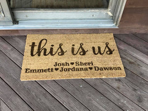 This Is Us Personalized Family Door Mat