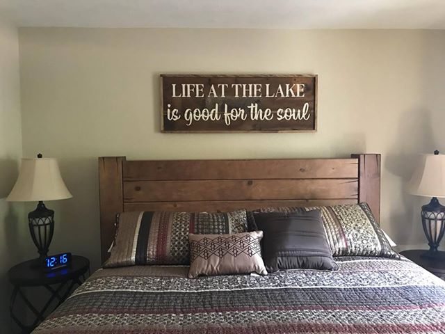 Life at the Lake is Good for the Soul Rustic Barn Board Sign