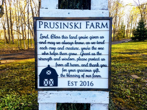Personalized Farm Prayer Sign | Raised Lettering Farmhouse Sign with Shiplap