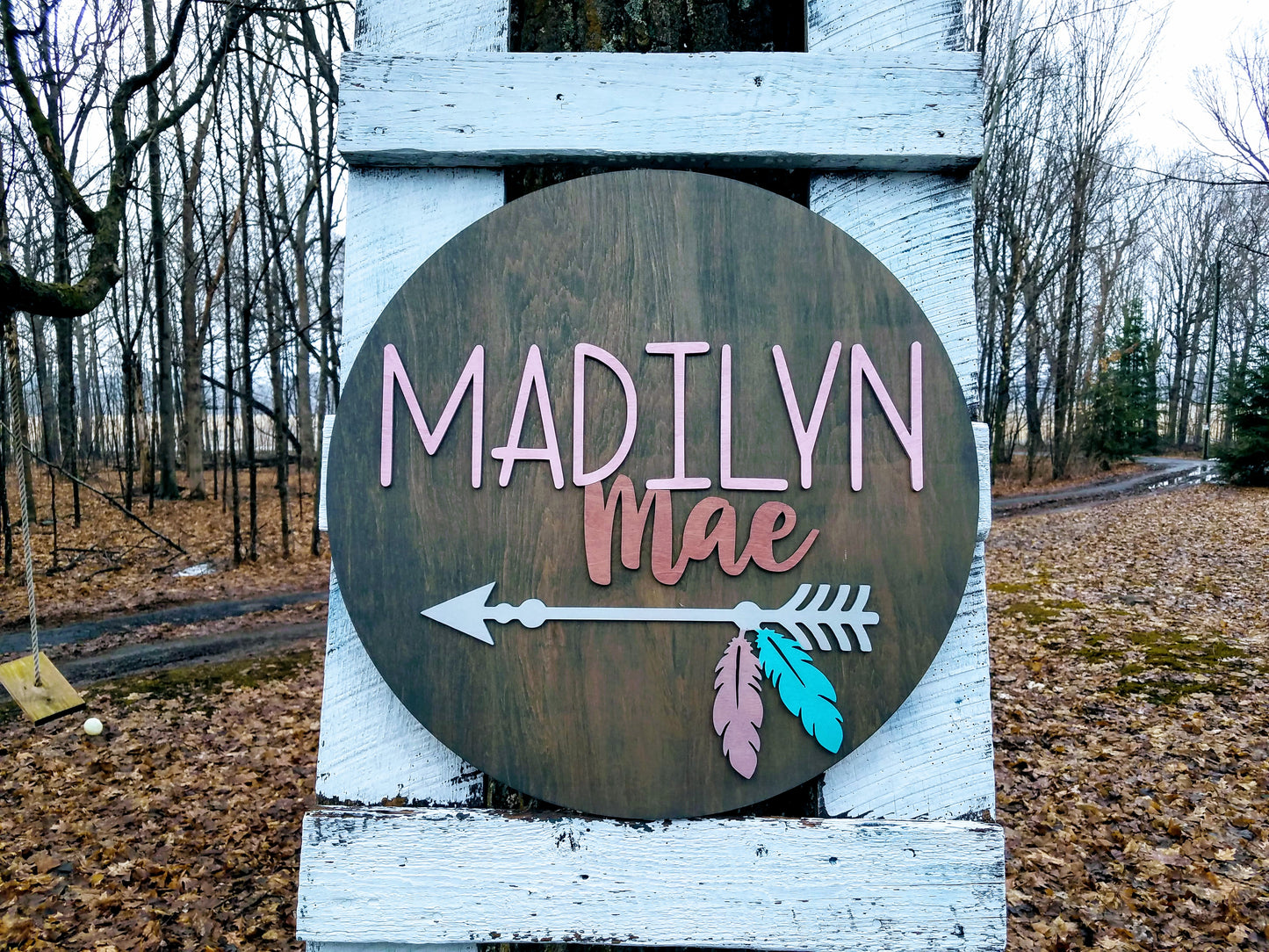 Personalized 3D Cutout Nursery Decor Sign with Child's Name and Arrow