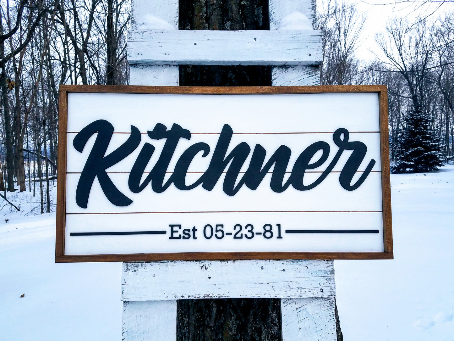 Personalized Raised Lettering Last Name Sign on Shiplap