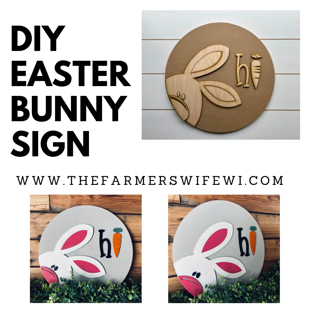 Easter Bunny DIY Sign Kit | DIY Paint Party Set | Spring Round Door Hanger Sign