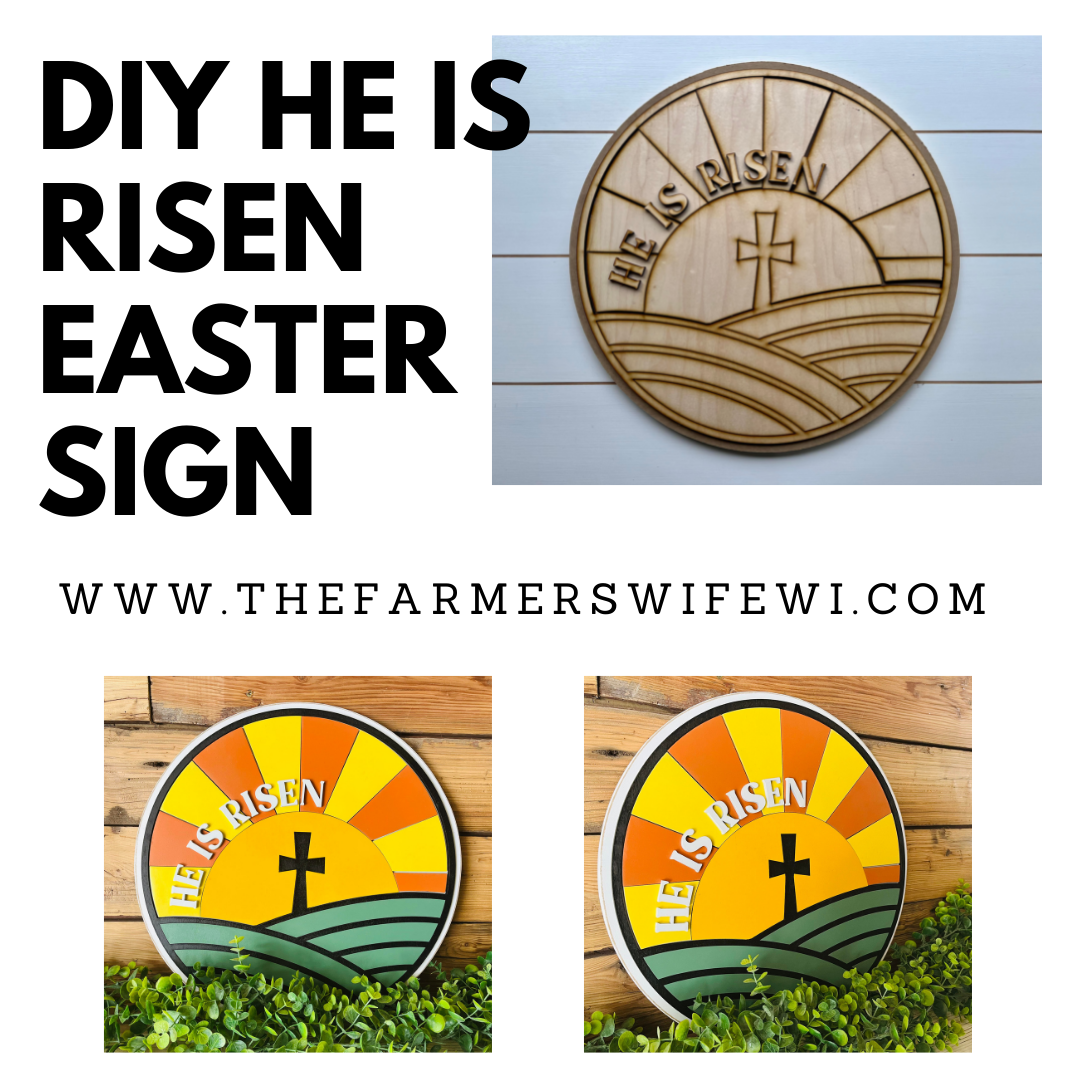 He is Risen DIY Sign Kit | DIY Paint Party Set | Spring Round Door Hanger Sign