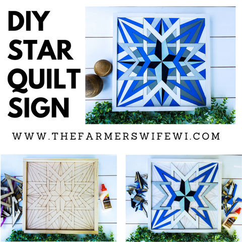 DIY Wood Star Quilt Sign | DIY Raised Puzzle Sign