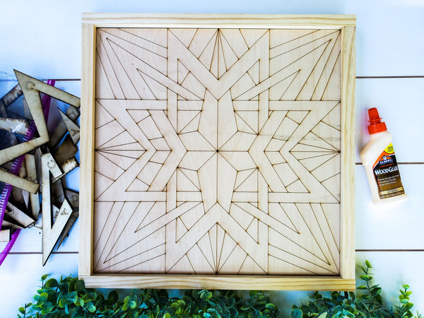 DIY Wood Star Quilt Sign | DIY Raised Puzzle Sign