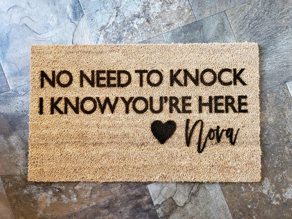 No Need to Knock - Dogs Know You're Here | Funny Coir Door Mat
