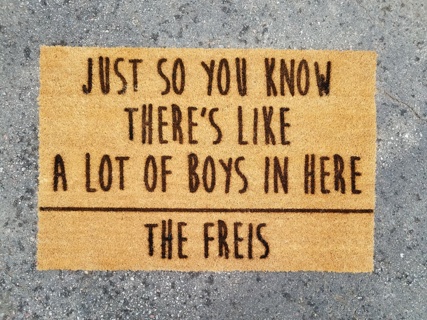 Personalized Family Name - Lots of Boys | Funny Coir Door Mat