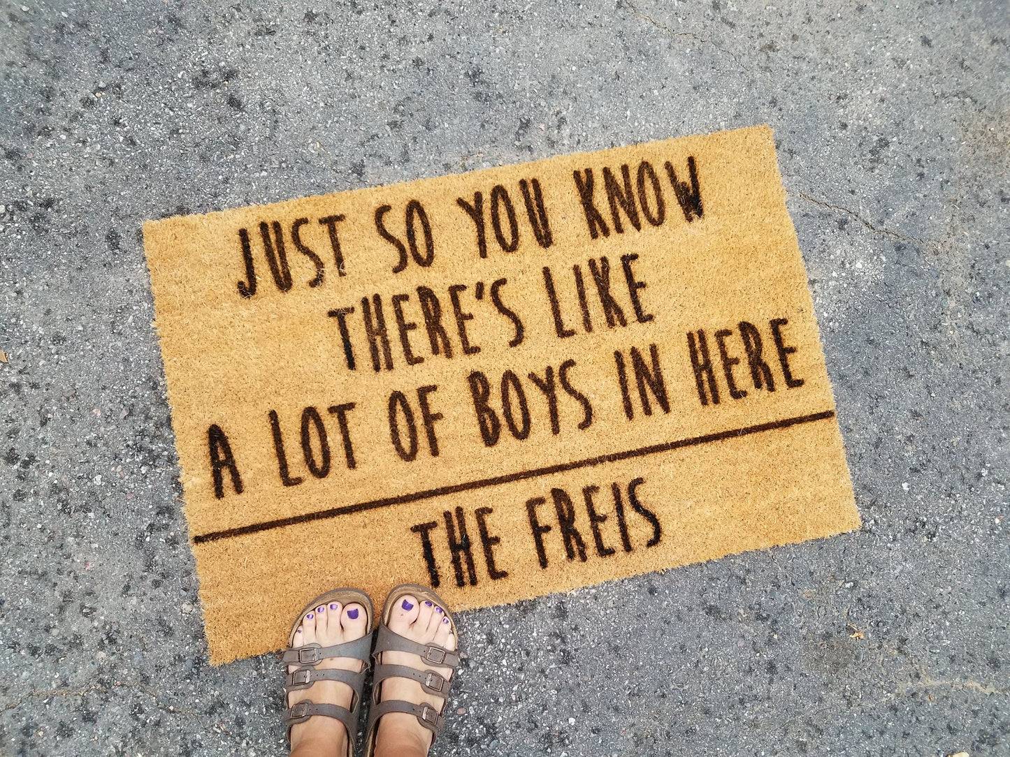 Personalized Family Name - Lots of Boys | Funny Coir Door Mat