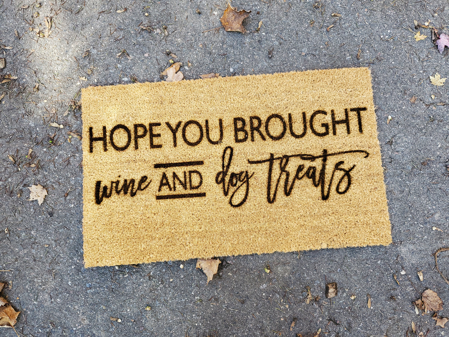 Wine and Dog Treats | Funny Coir Door Mat