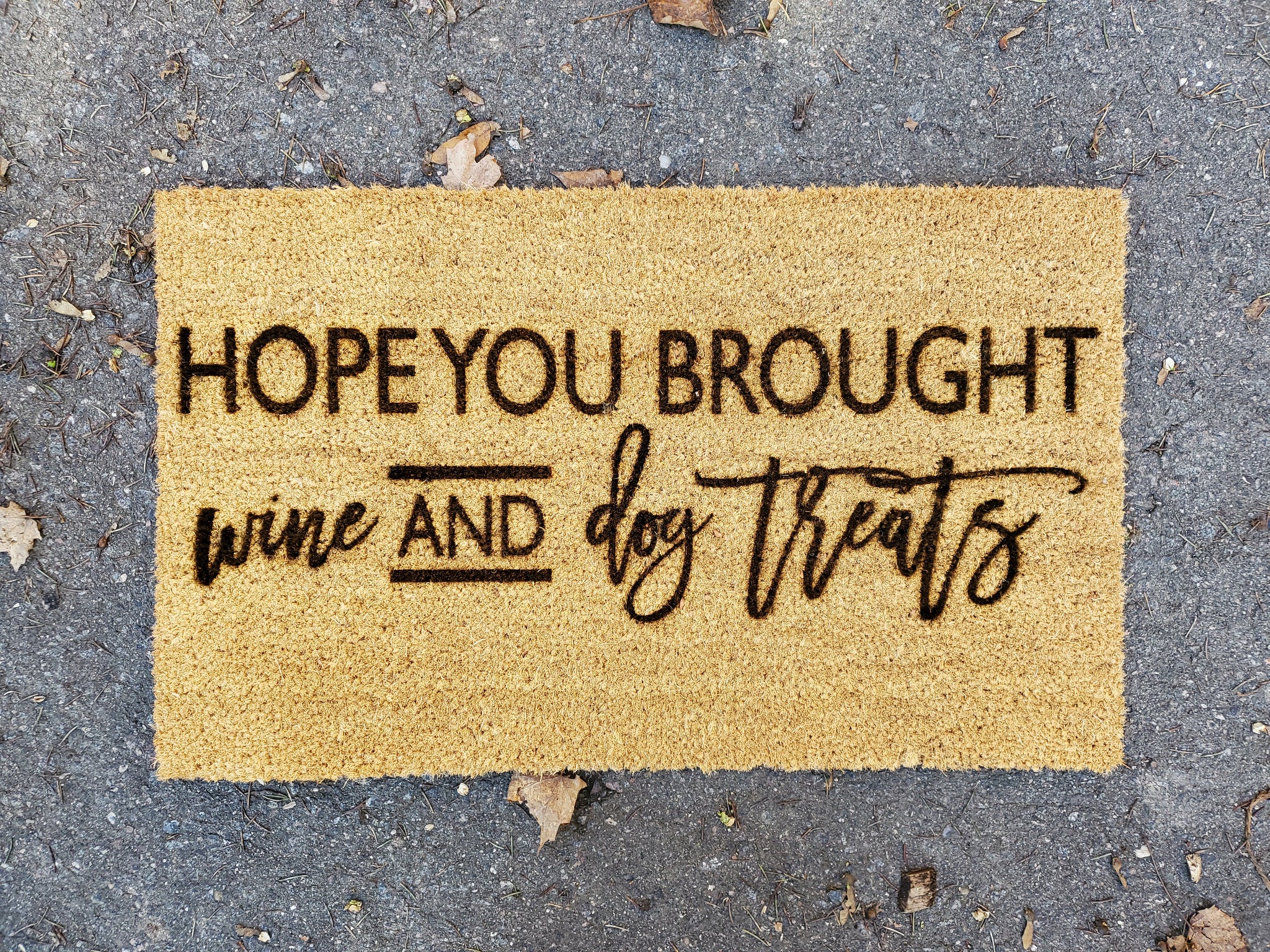 Wine and Dog Treats | Funny Coir Door Mat
