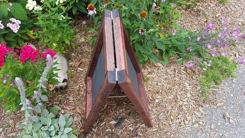 Double Sided Rustic Chalkboard Easel for Country Wedding