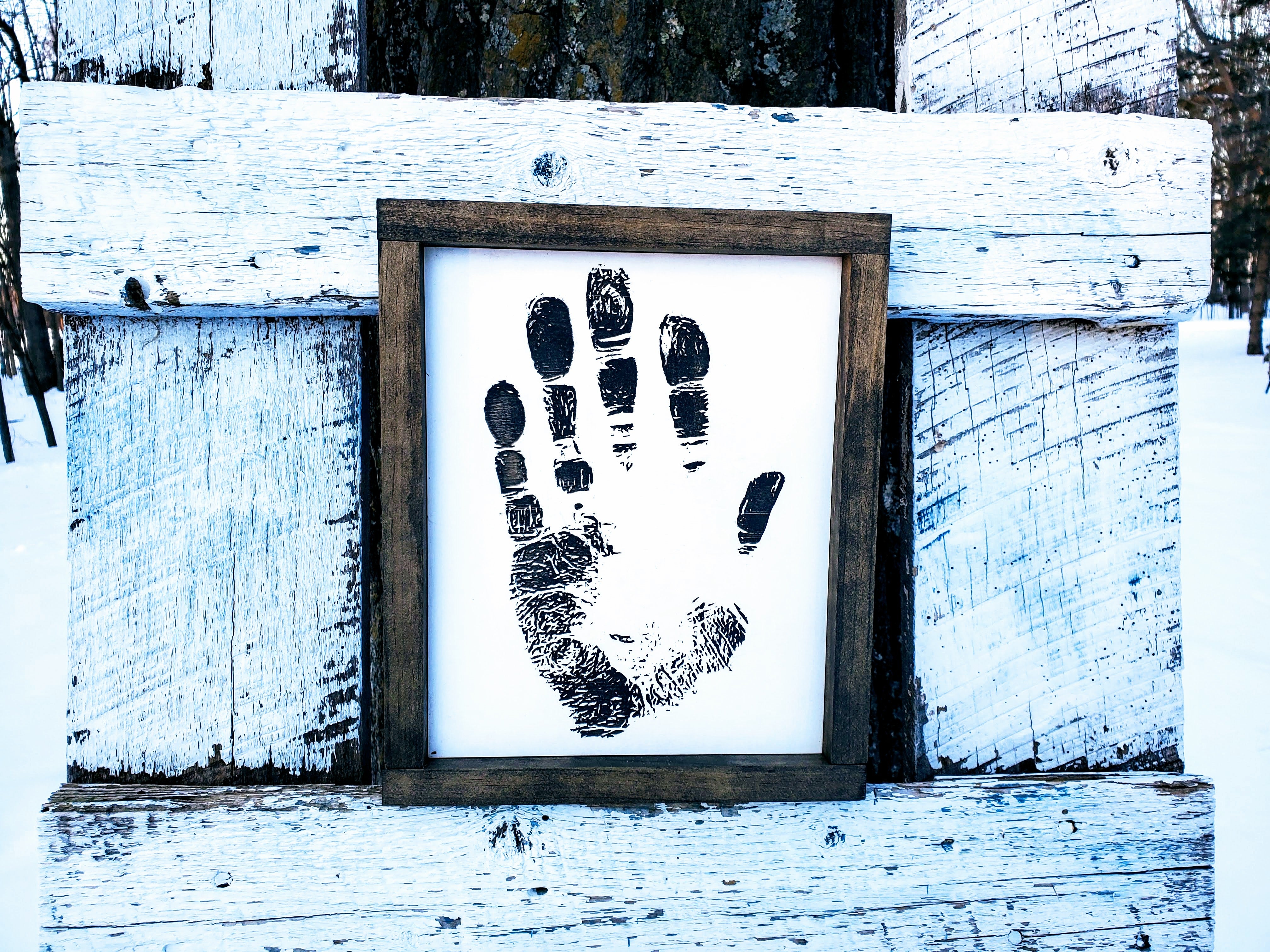 Custom Handprint Engraved Sign – The Farmer's Wife WI