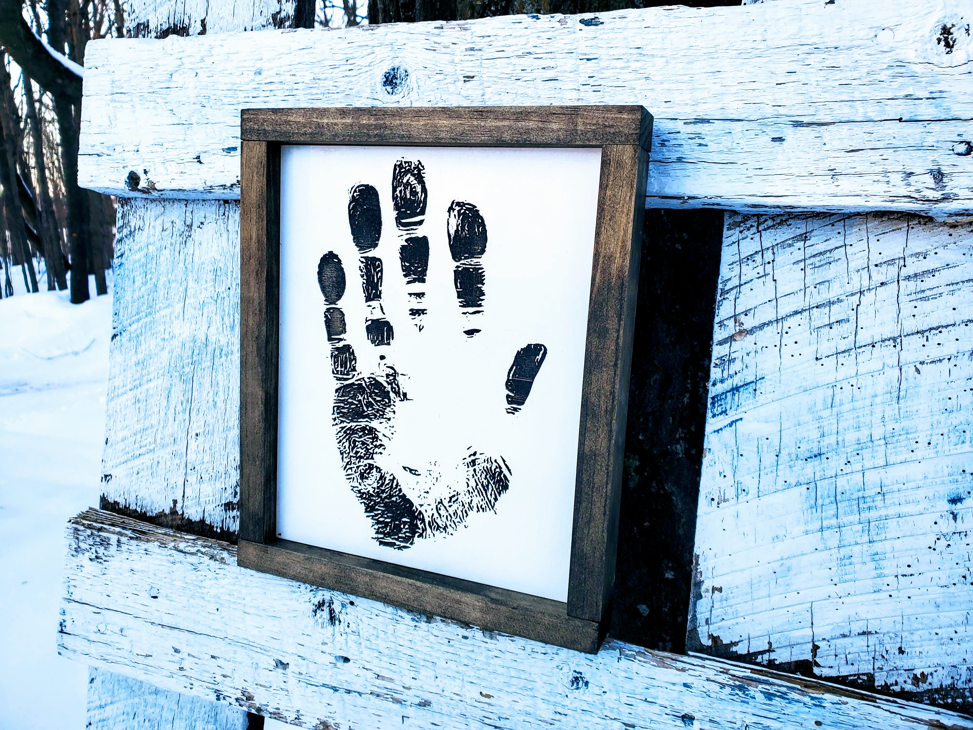 Custom Handprint Engraved Sign – The Farmer's Wife WI