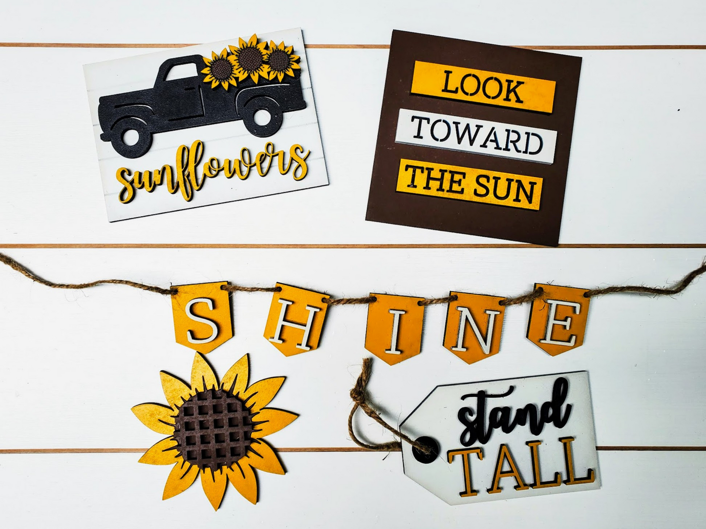 Sunflower Tiered Tray Decor | Tiered Tray Signs | Tiered Tray Decor Summer | Tiered Tray Decor | Tiered Tray Decor Bundle |Tier Tray DIY Kit