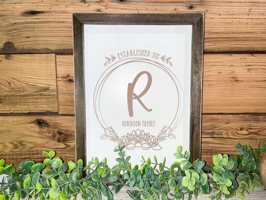 Family Name Sign | Wedding Gift | Last Name Sign | Anniversary Gifts | Established Sign | Mini Family Name Sign