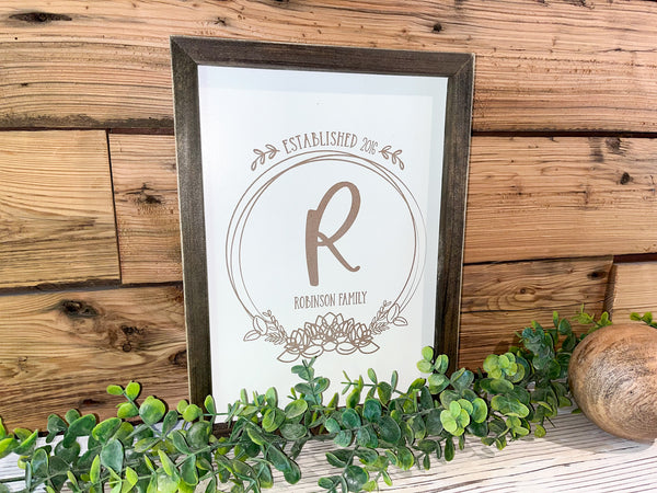 Family Name Sign | Wedding Gift | Last Name Sign | Anniversary Gifts | Established Sign | Mini Family Name Sign