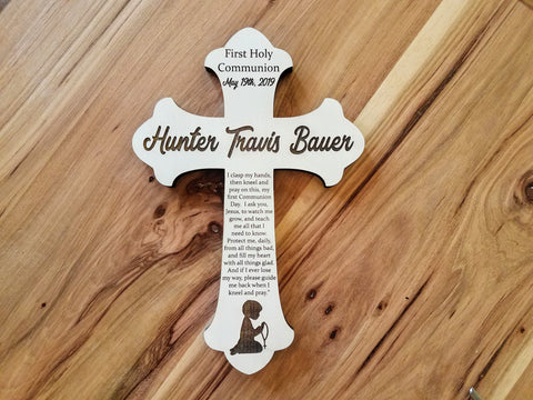 Personalized First Communion Gift | Personalized Wood Cross