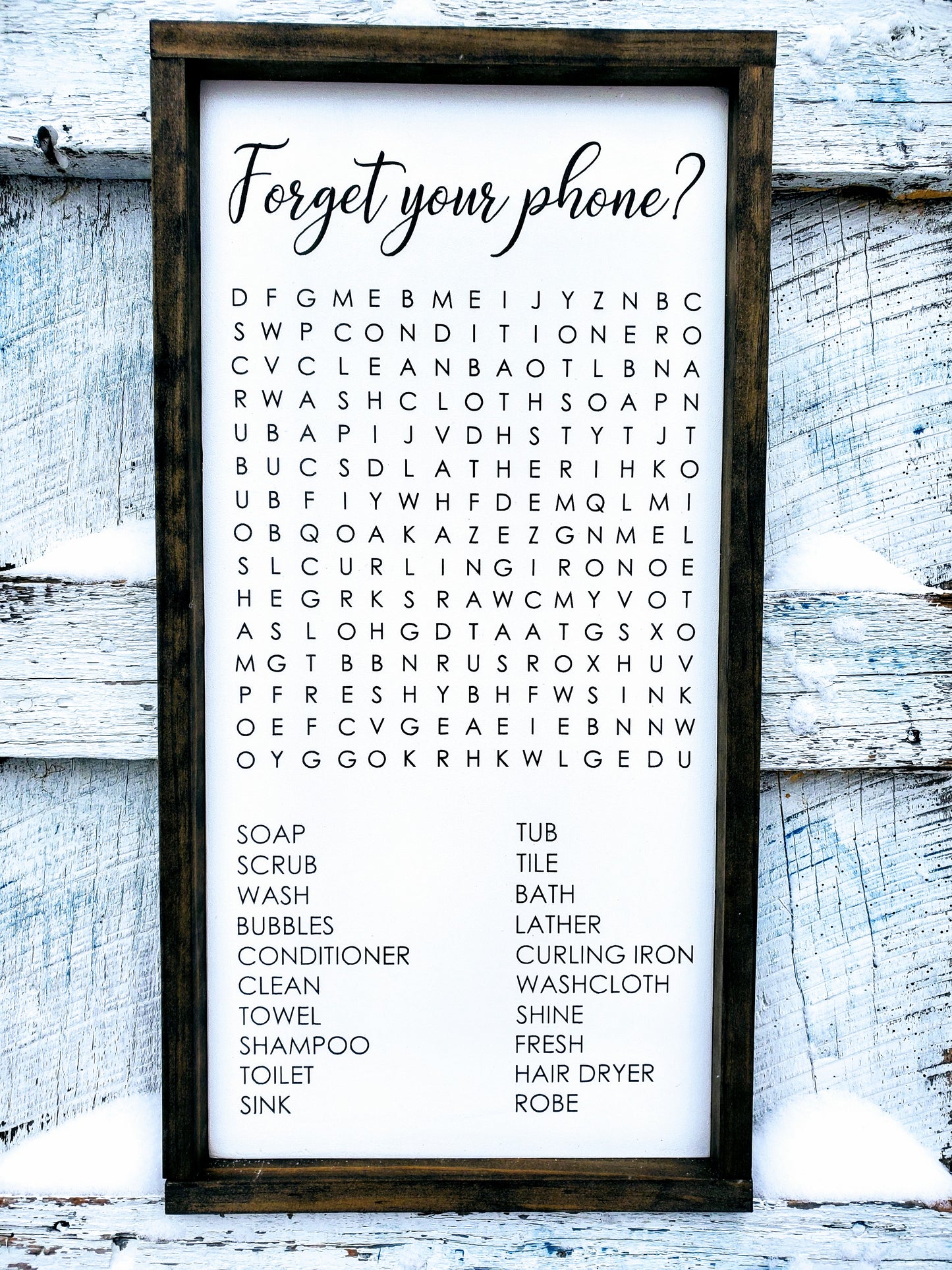 Bathroom Sign | Forget Your Phone? | Crossword Puzzle