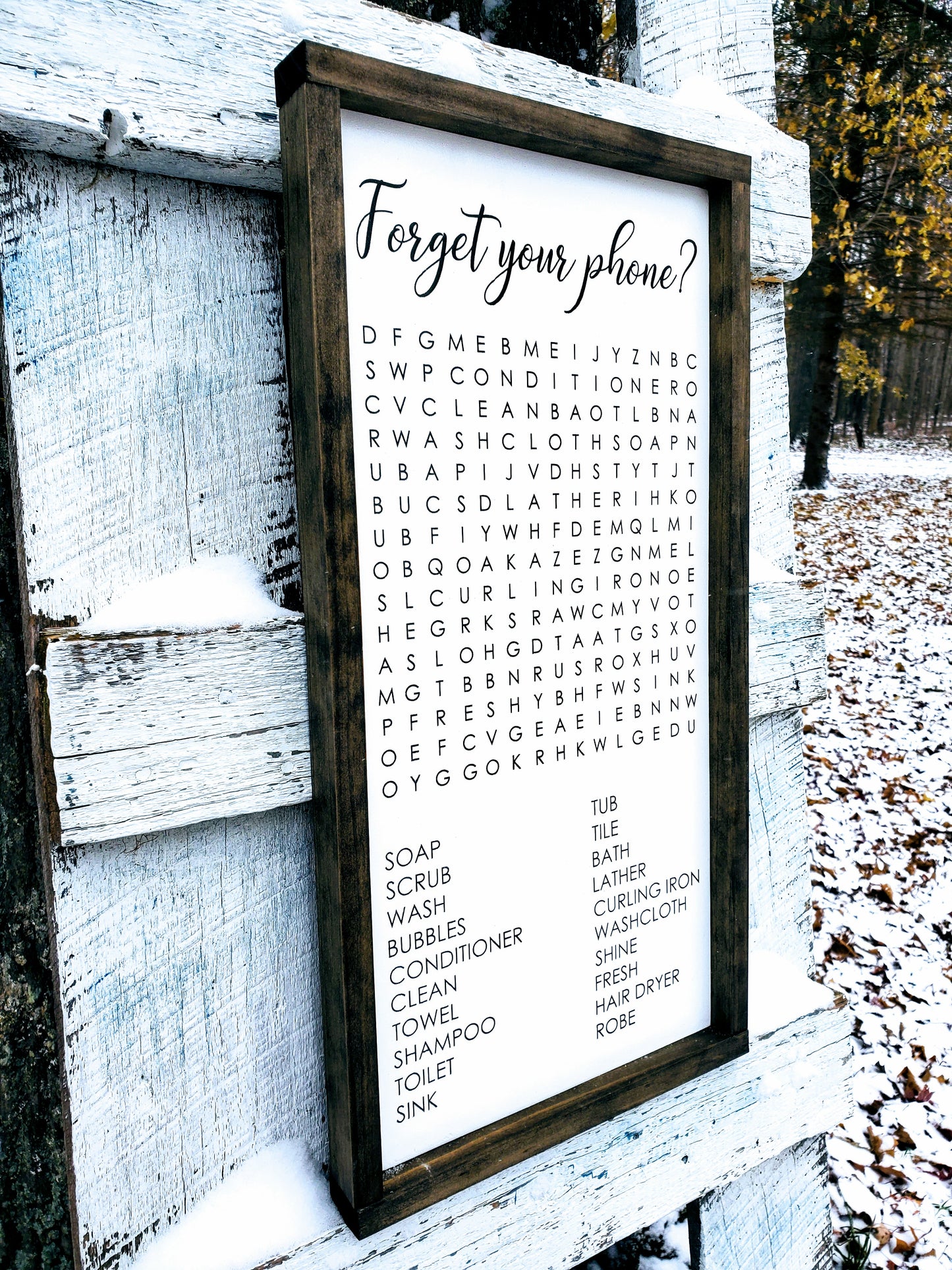 Bathroom Sign | Forget Your Phone? | Crossword Puzzle