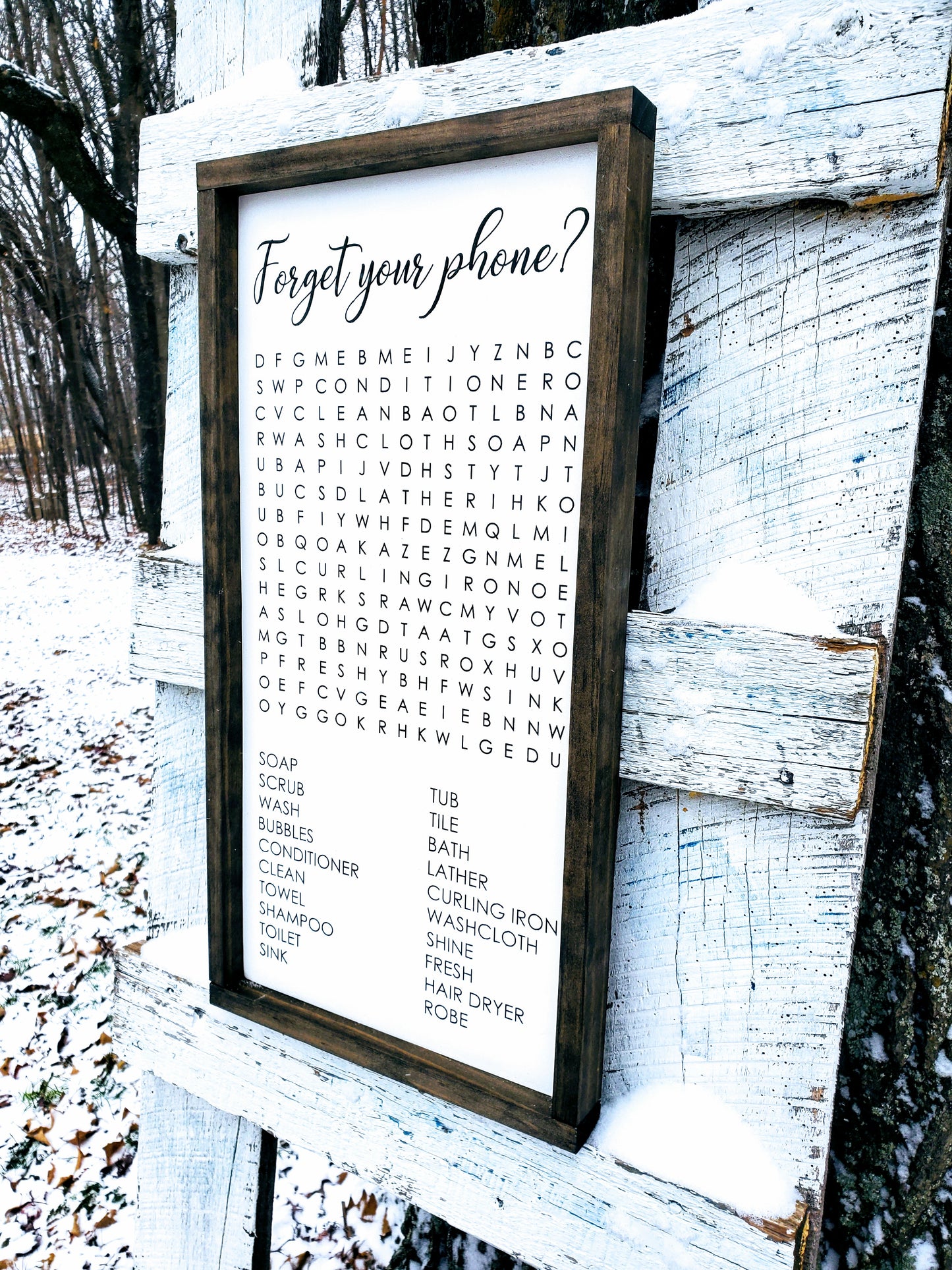Bathroom Sign | Forget Your Phone? | Crossword Puzzle