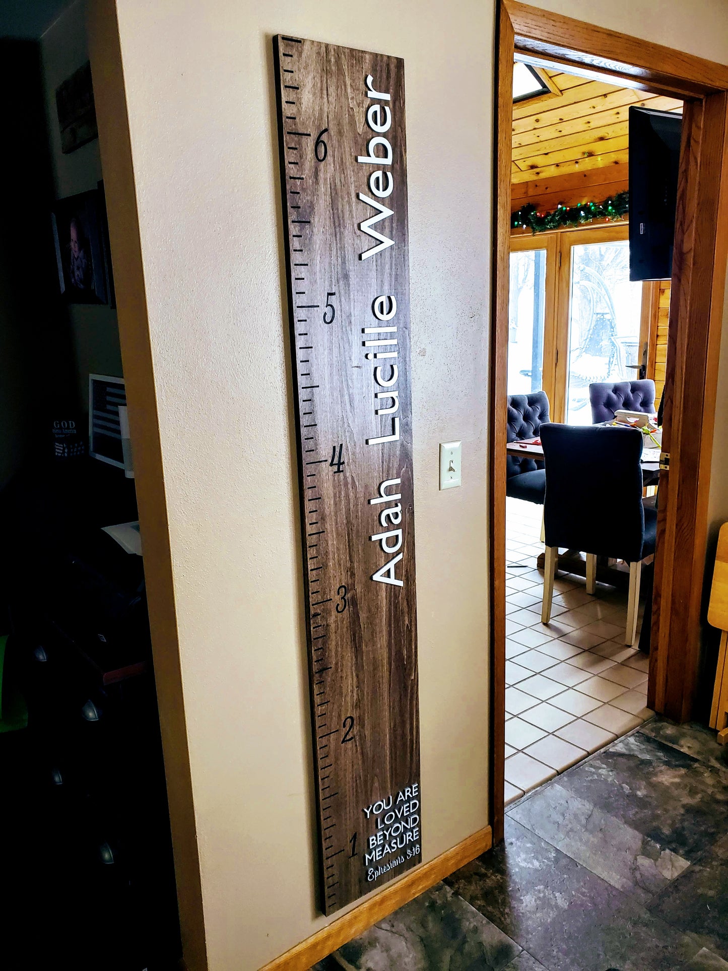 Child Growth Chart Ruler - Measuring Stick - Name and Saying