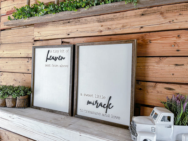A Tiny Bit of Heaven Sent From Above A Sweet Little Miracle to Treasure and Love | Nursery Decor