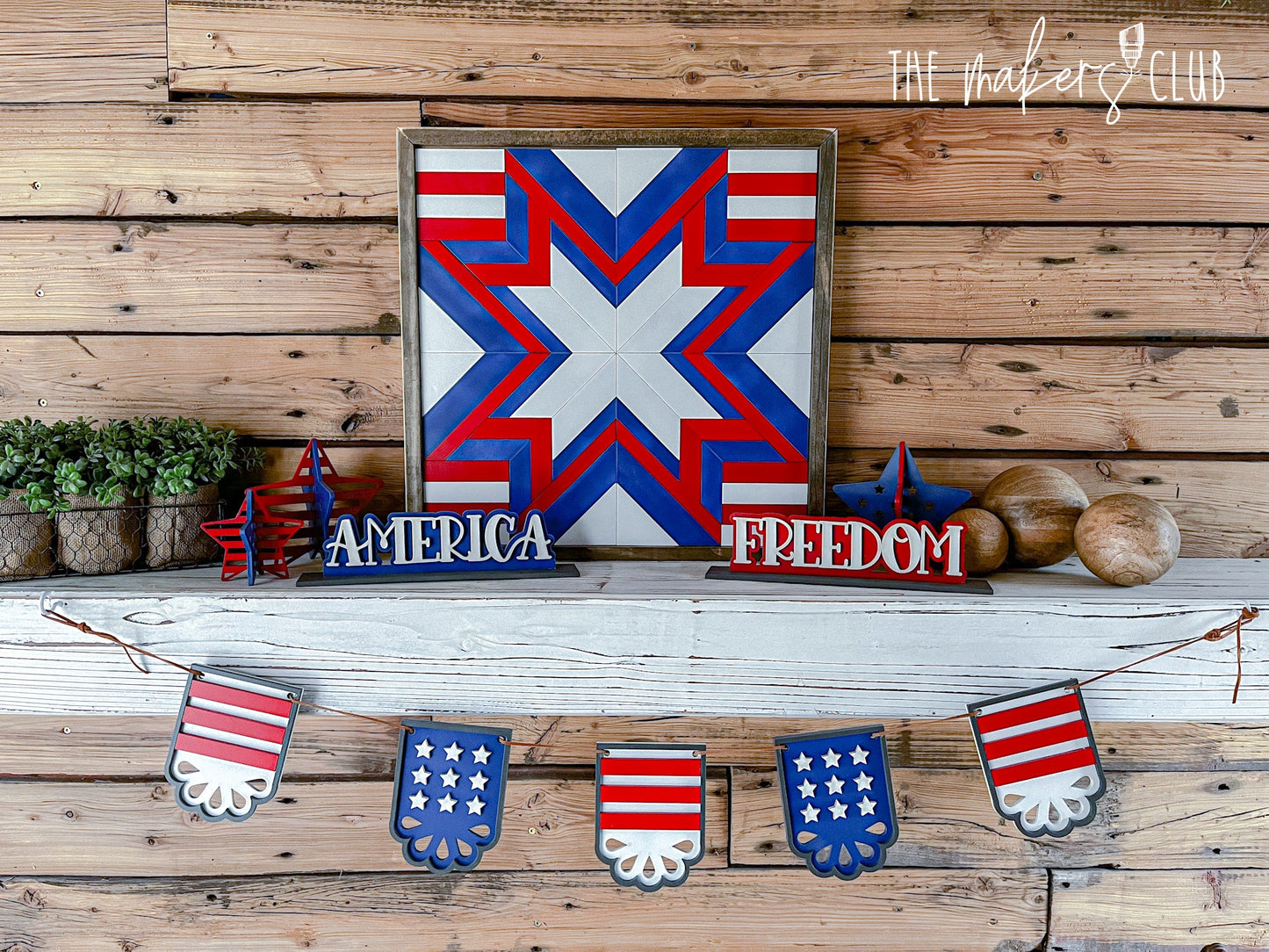 DIY Patriotic Complete Mantel Decor | 4th of July Mantel Decor