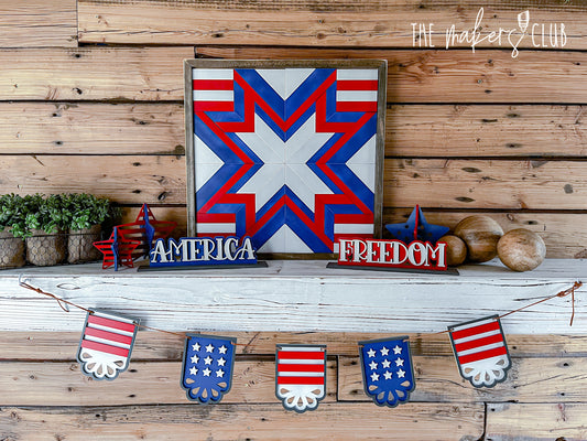 Patriotic Complete Mantel Decor | 4th of July Mantel Decor