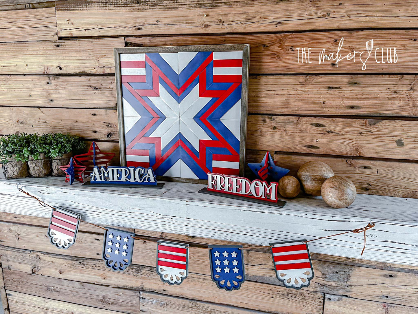 DIY Patriotic Complete Mantel Decor | 4th of July Mantel Decor