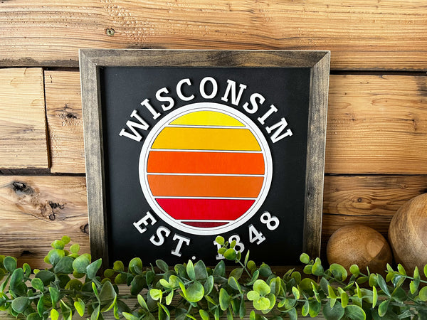 Wisconsin Sunset | Wisconsin Art | Wisconsin Home Sign | Wisconsin Home Decor | Wisconsin Gifts