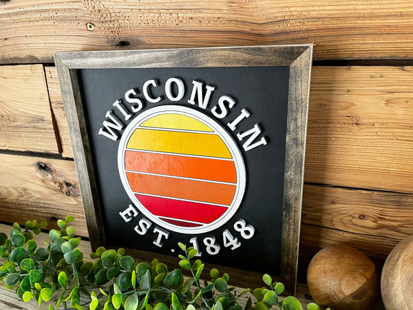 Wisconsin Sunset | Wisconsin Art | Wisconsin Home Sign | Wisconsin Home Decor | Wisconsin Gifts