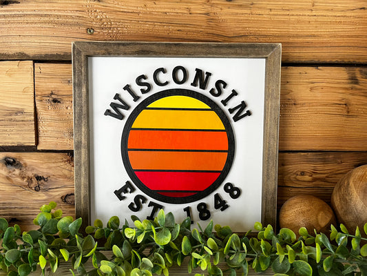 Wisconsin Sunset | Wisconsin Art | Wisconsin Home Sign | Wisconsin Home Decor | Wisconsin Gifts