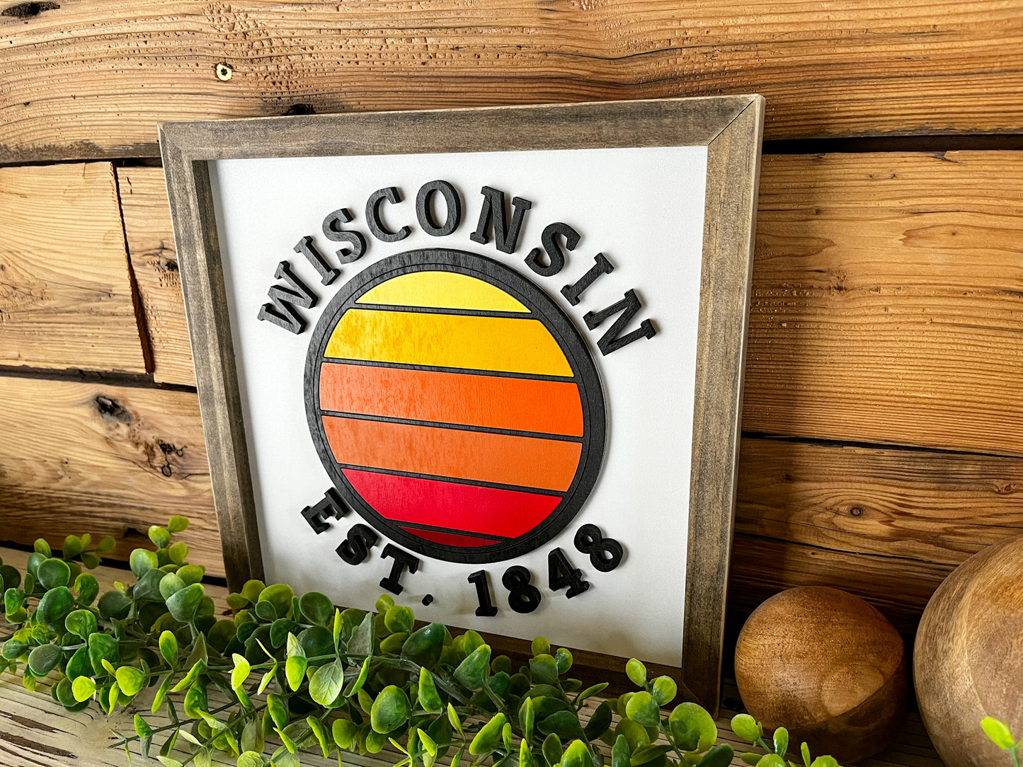 Wisconsin Sunset | Wisconsin Art | Wisconsin Home Sign | Wisconsin Home Decor | Wisconsin Gifts