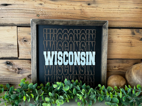Wisconsin Word Shadow | Wisconsin Art | Wisconsin Home Sign | Wisconsin Home Decor | Wisconsin Gifts