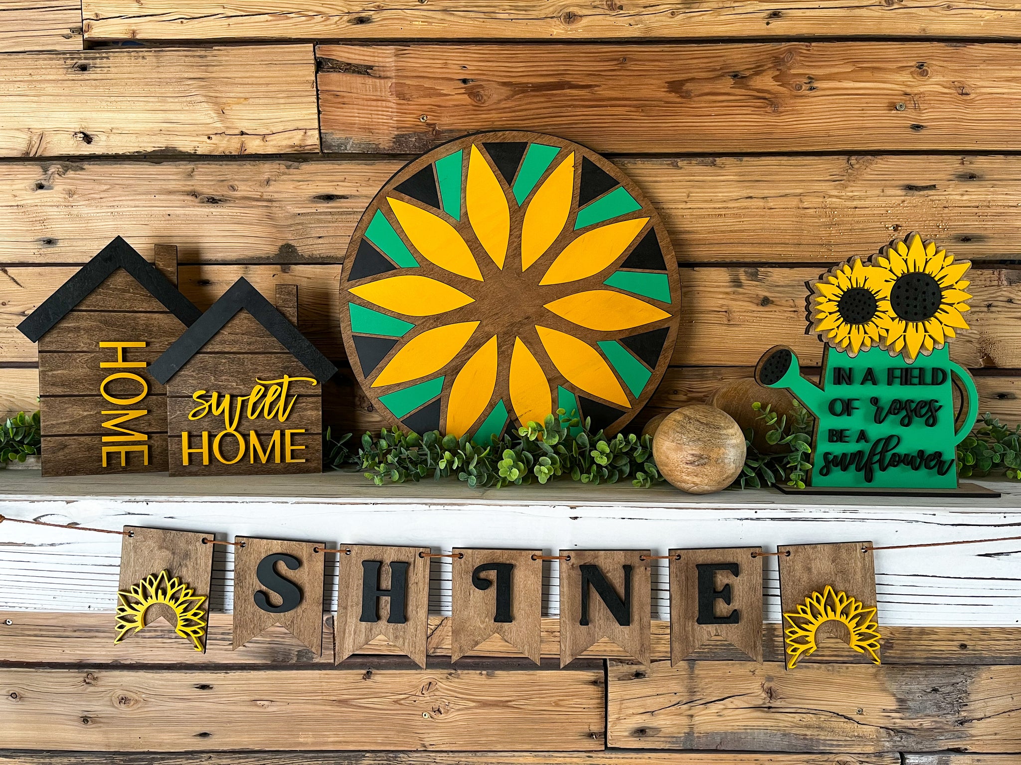 Sunflower Complete Mantel Decor | Summer Mantel Decor